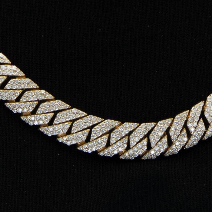 Cadena Cubana 10k con Diamantes Laboratorio - Imagen 2