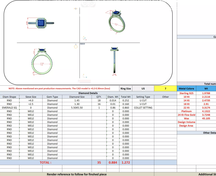 0.8ct Asscher con diamantes laterales - Imagen 7