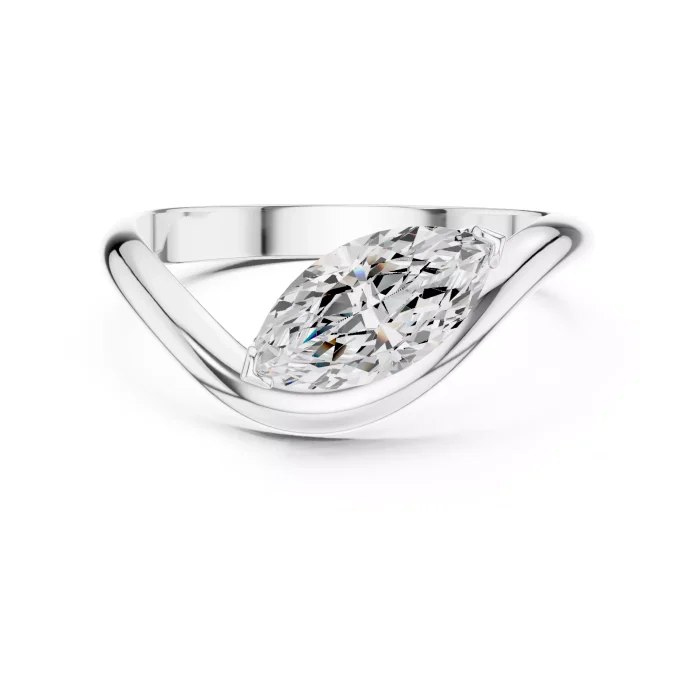 Anillo de Compromiso Solitario Corte Marquesa 1ct - Imagen 11