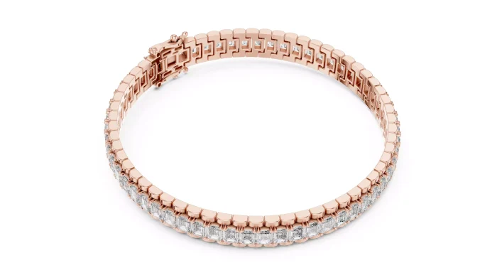 Pulsera de Diamantes Corte Esmeralda en Tendencia - Imagen 7
