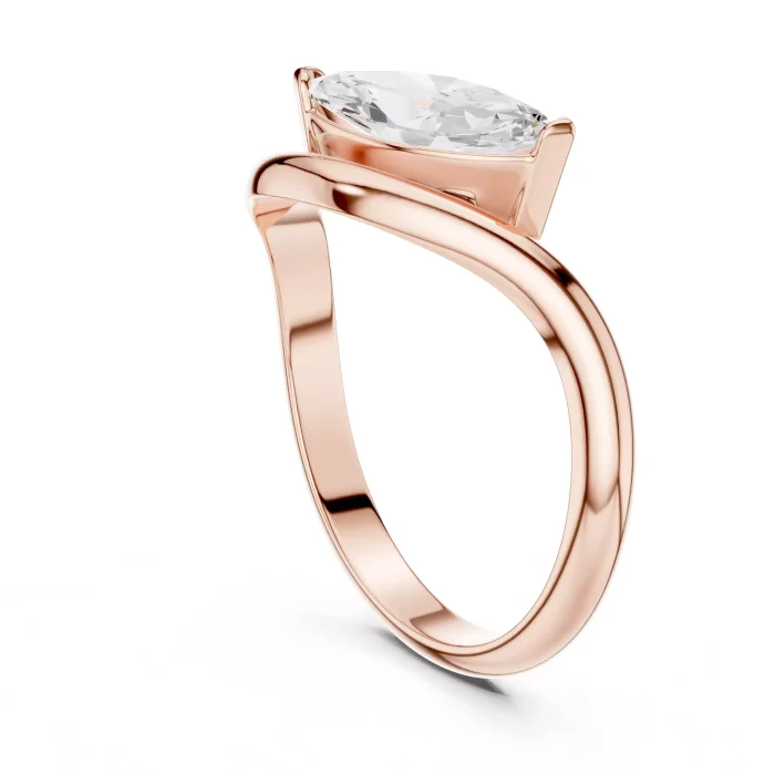 Anillo de Compromiso Solitario Corte Marquesa 1ct - Imagen 7