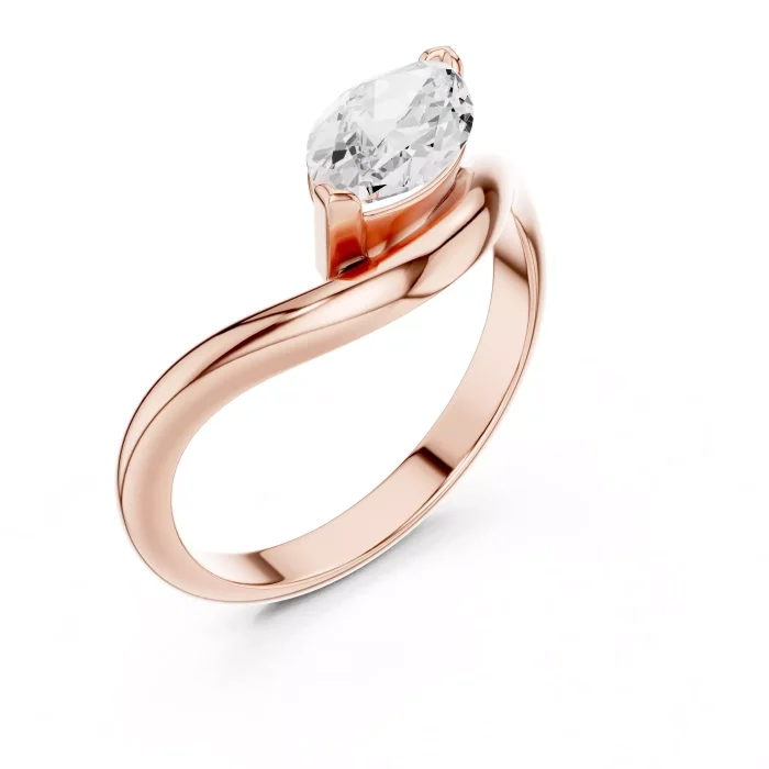 Anillo de Compromiso Solitario Corte Marquesa 1ct - Imagen 6