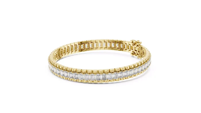 Pulsera de Diamantes Corte Esmeralda en Tendencia - Imagen 5