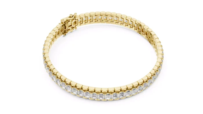 Pulsera de Diamantes Corte Esmeralda en Tendencia - Imagen 4