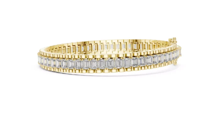 Pulsera de Diamantes Corte Esmeralda en Tendencia - Imagen 3