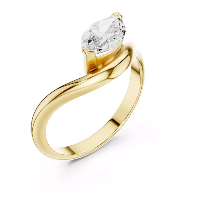 Anillo de Compromiso Solitario Corte Marquesa 1ct - Imagen 3