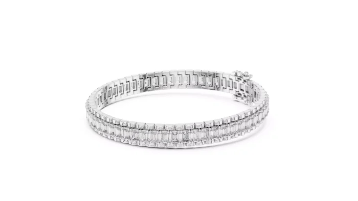 Pulsera de Diamantes Corte Esmeralda en Tendencia - Imagen 11