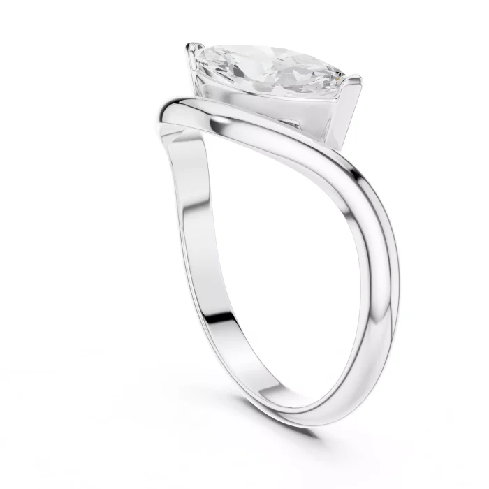 Anillo de Compromiso Solitario Corte Marquesa 1ct - Imagen 10