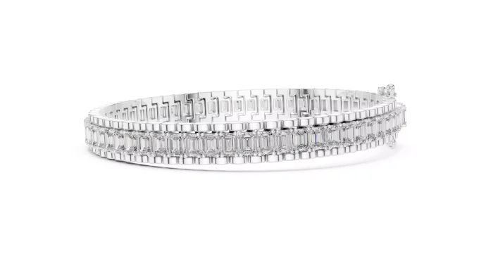 Pulsera de Diamantes Corte Esmeralda en Tendencia - Imagen 9