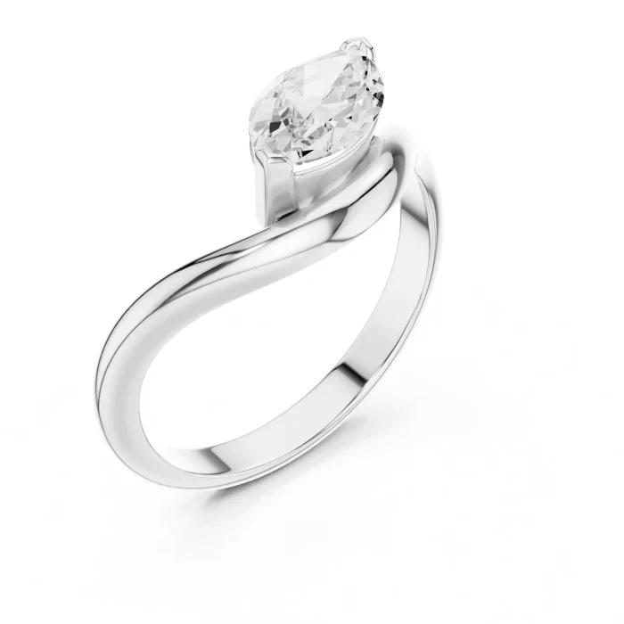 Anillo de Compromiso Solitario Corte Marquesa 1ct - Imagen 9