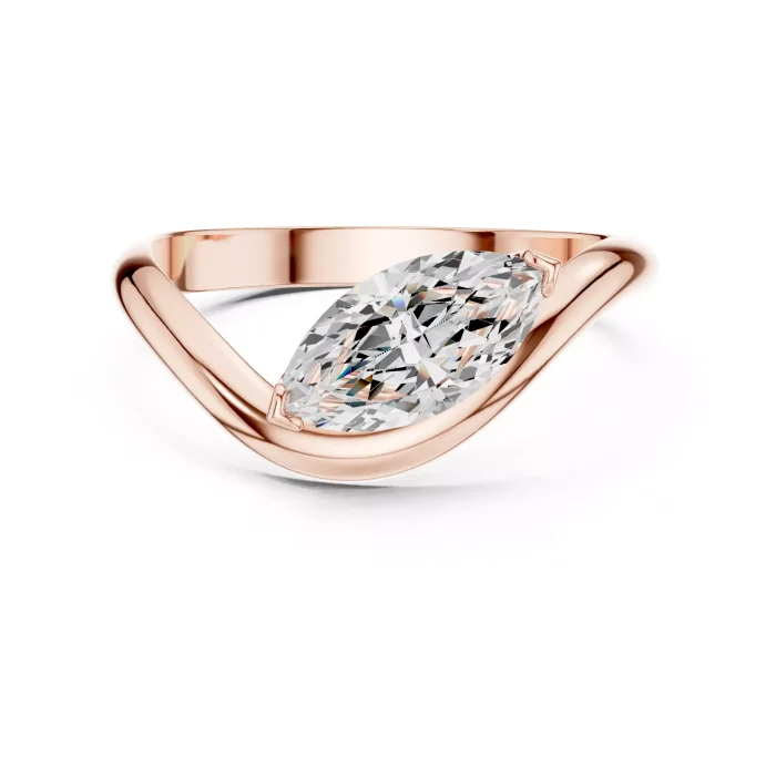Anillo de Compromiso Solitario Corte Marquesa 1ct - Imagen 12